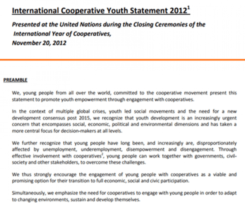 Youth Statement 2012